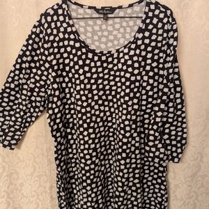 EUC Ulla Popken Black and White Patterned Top